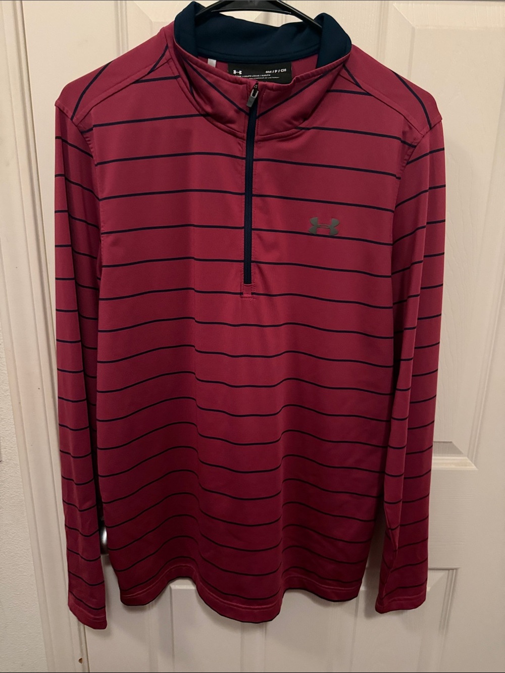 Under Armour Men’s Long Sleeve Swim Top - Maroon Stripe